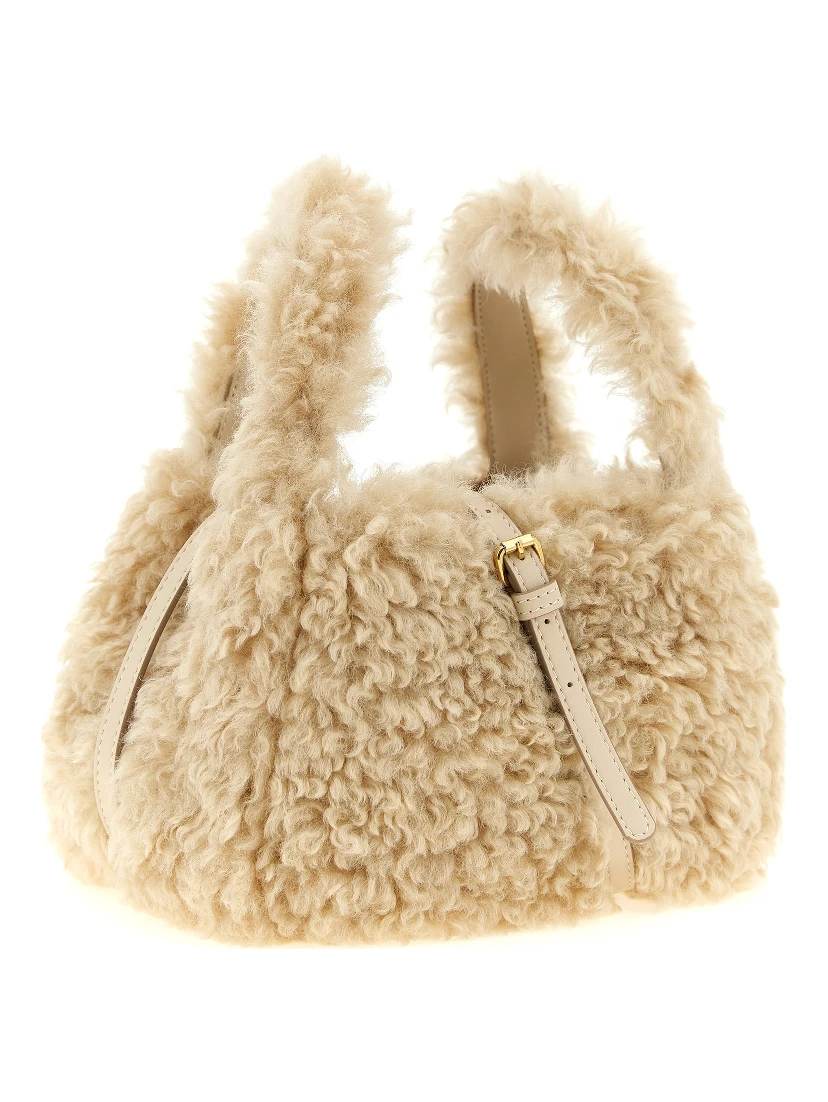 Beige Polyester Shoulder Bag