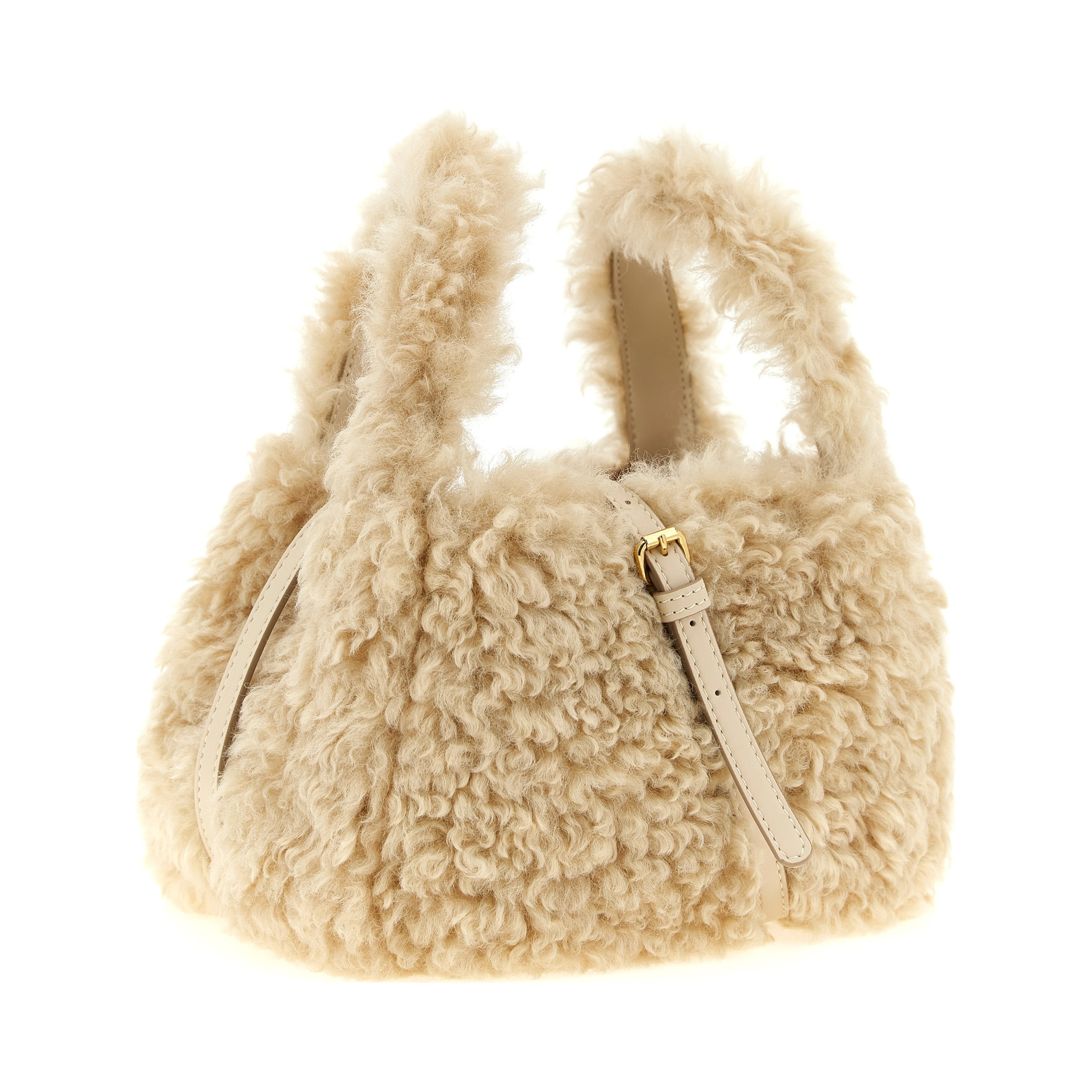 Beige Polyester Shoulder Bag