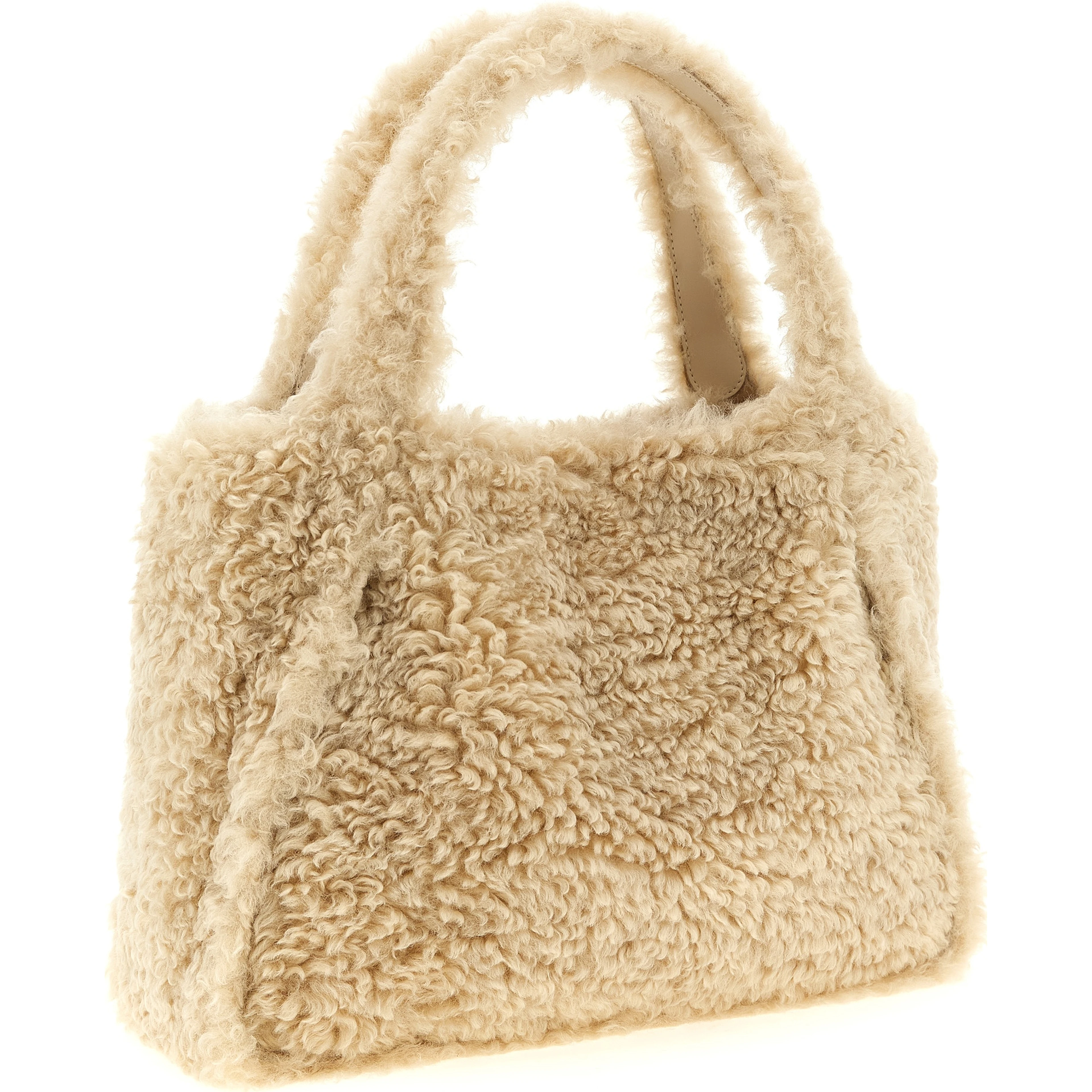 Beige Polyester Tote Bag