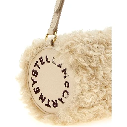 Beige Polyester Clutch Bag