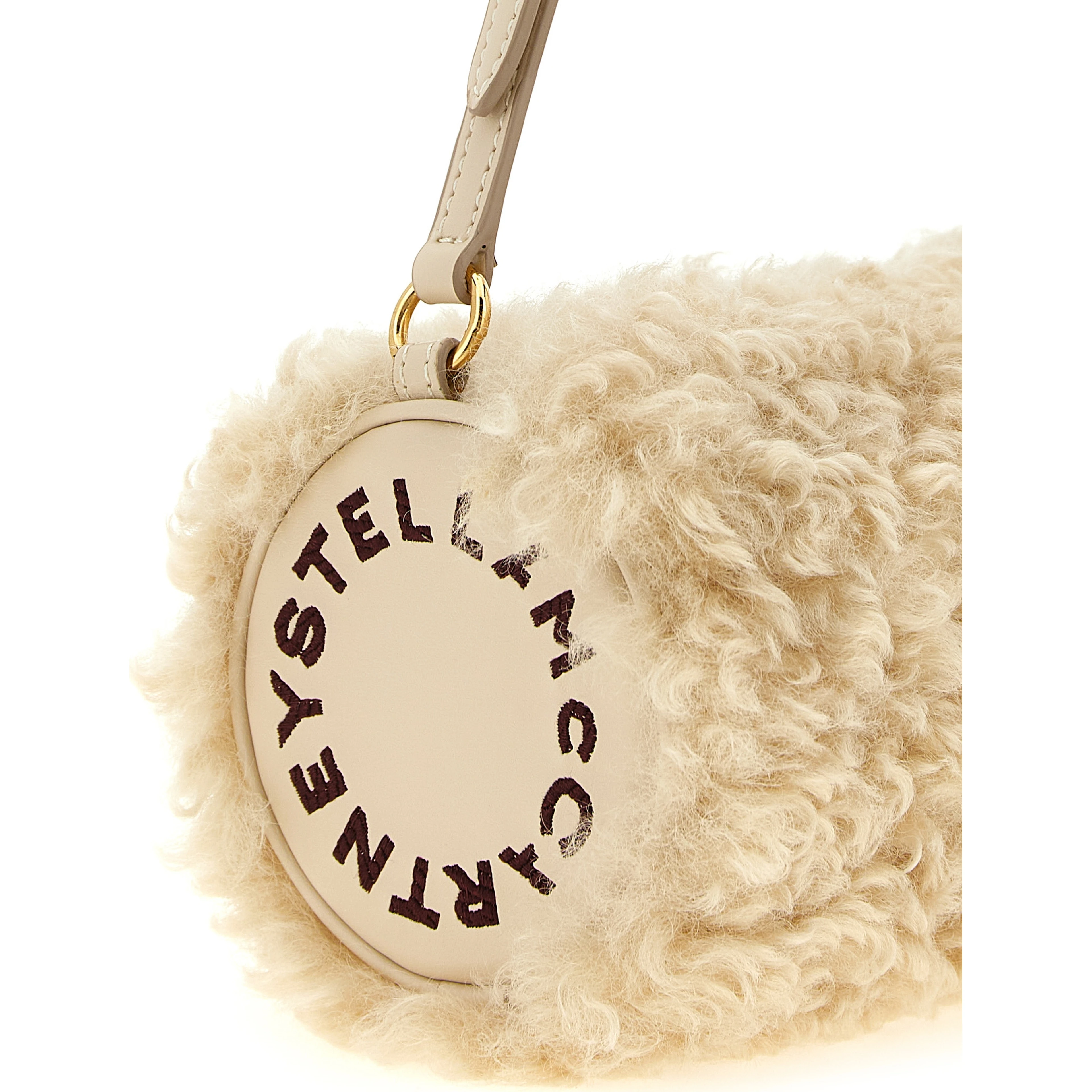 Beige Polyester Clutch Bag