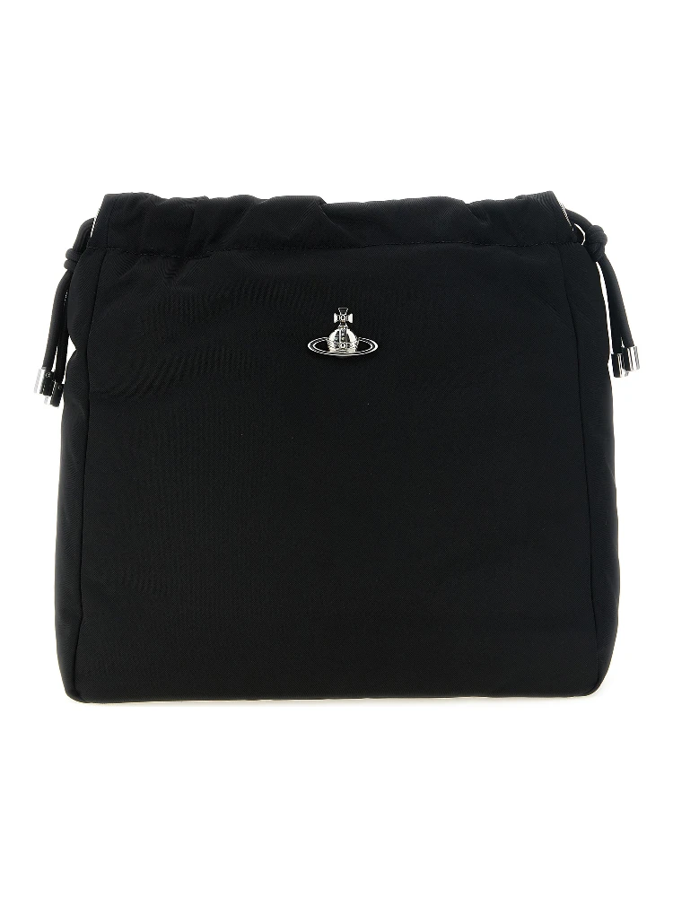 Black Polyester Shoulder Bag