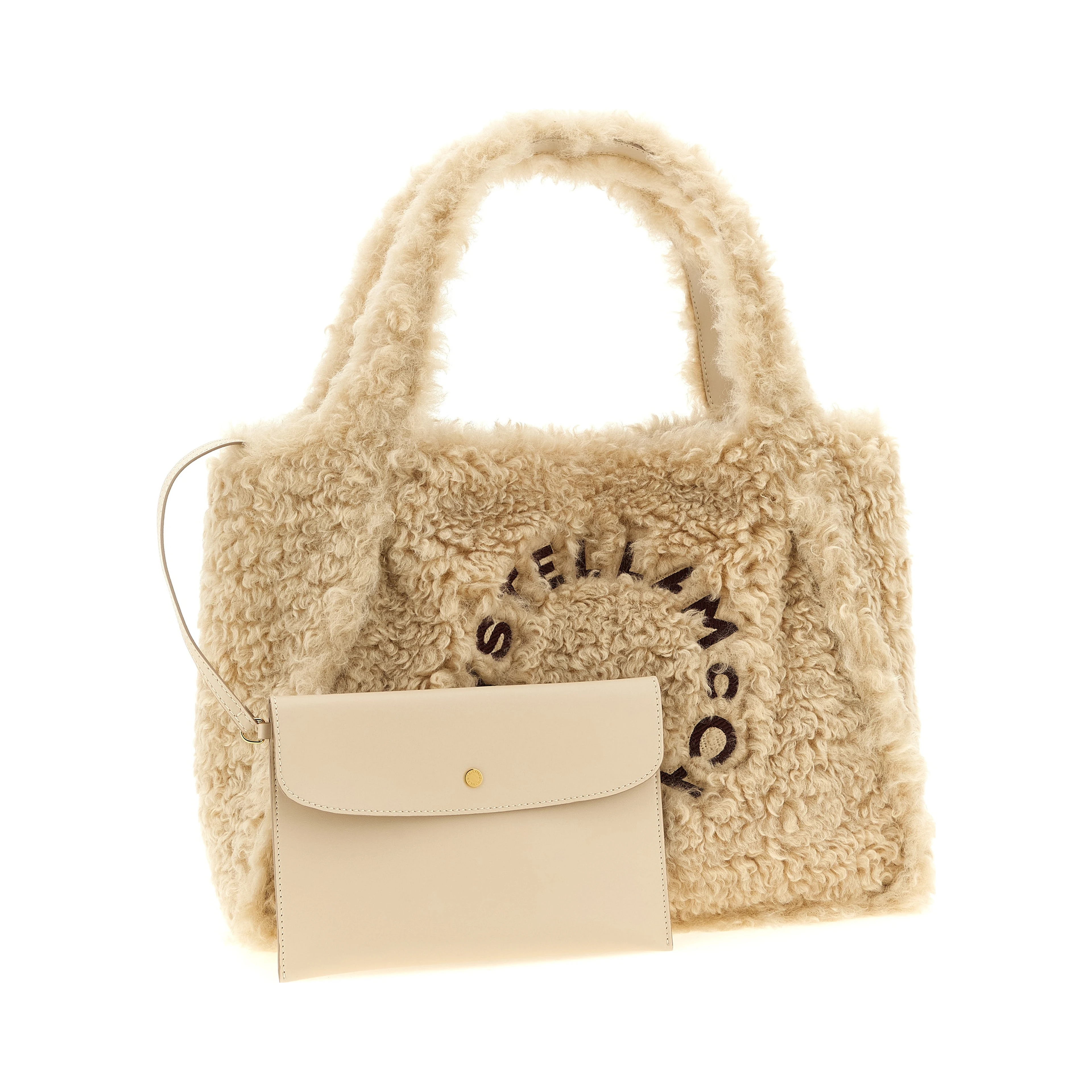 Beige Polyester Tote Bag