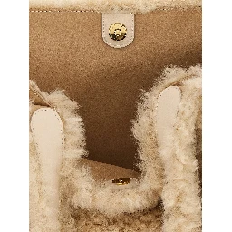 Beige Polyester Tote Bag