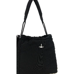 Black Polyester Shoulder Bag