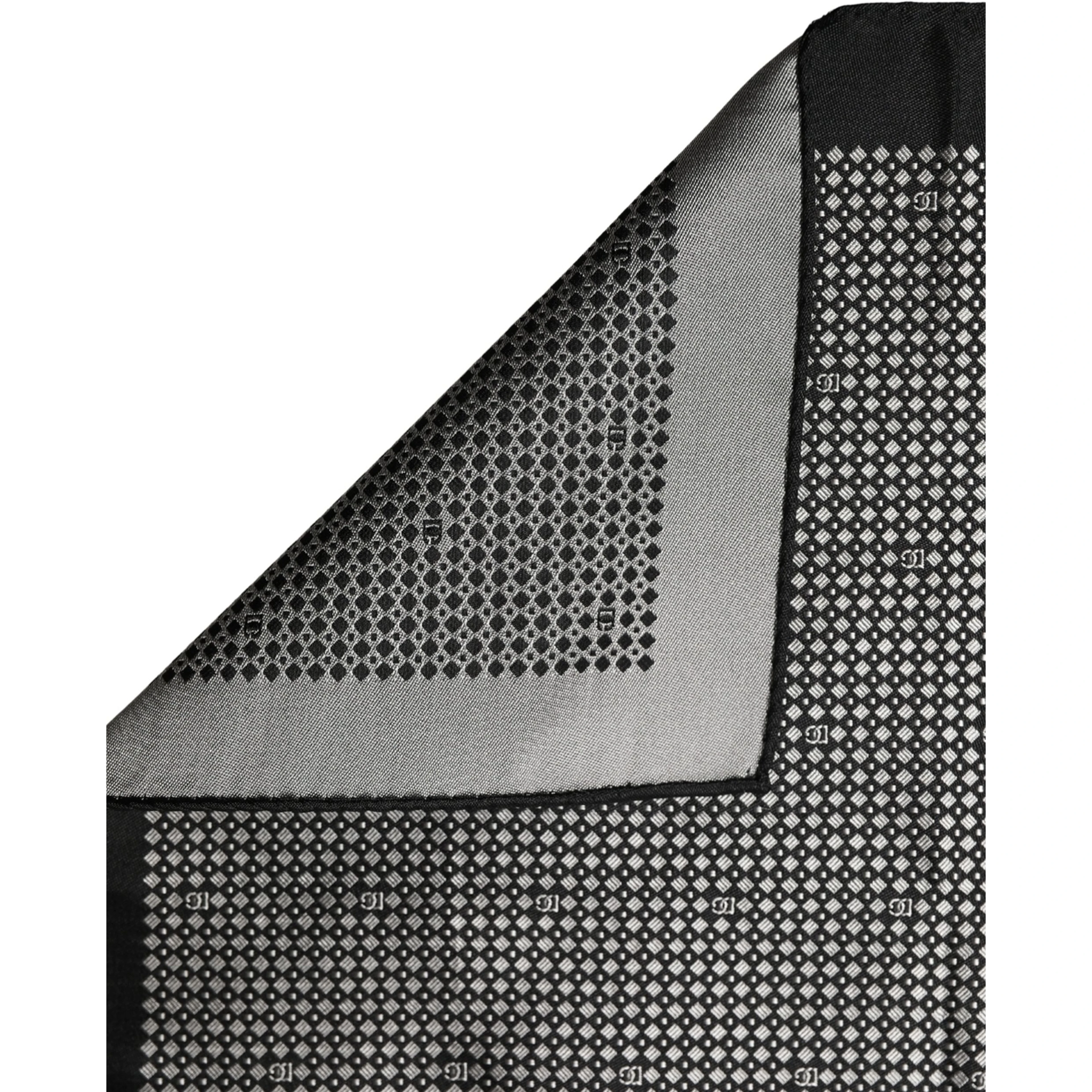 Black White Patterned Pocket Square Scarf