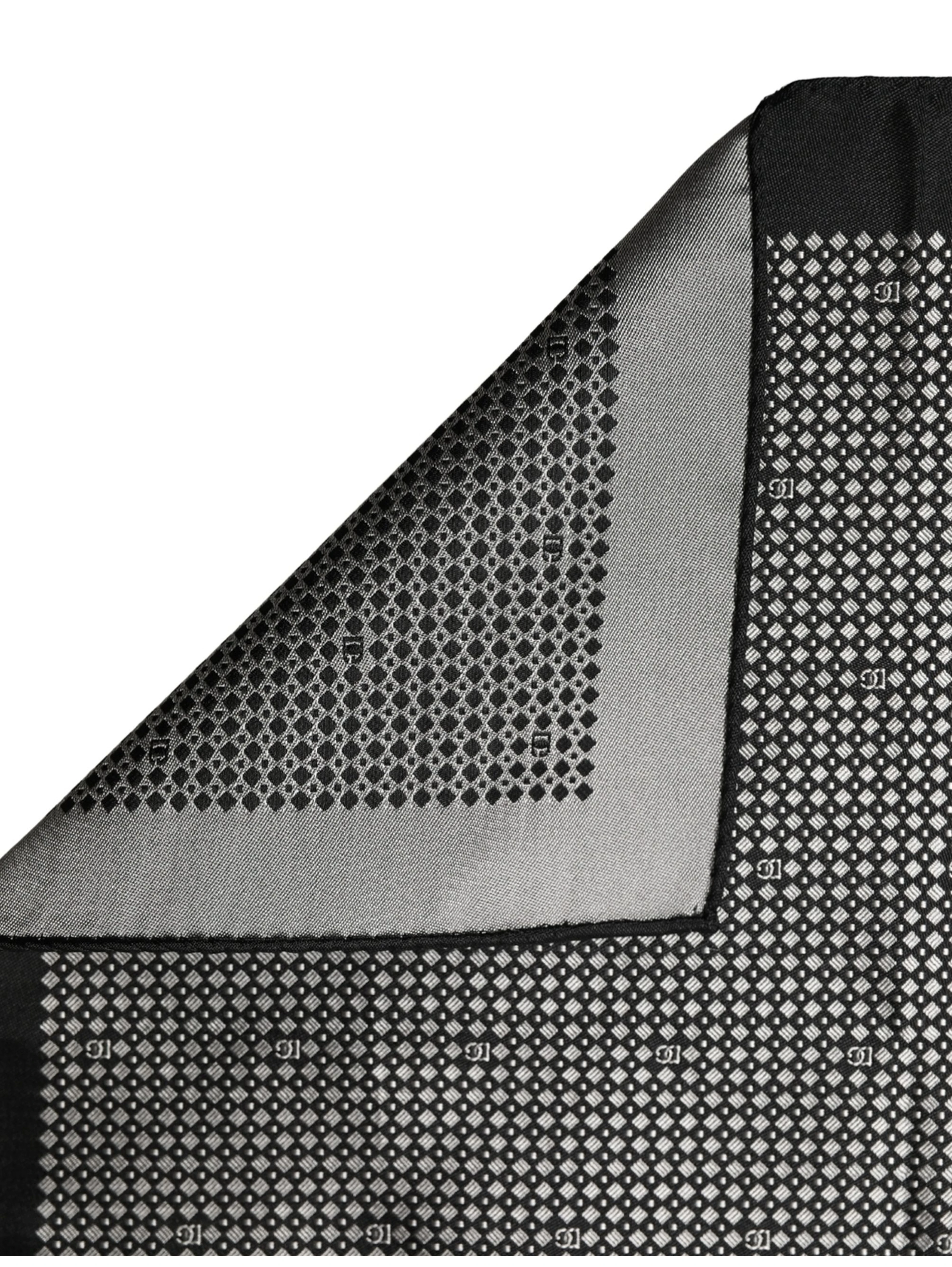 Black White Patterned Pocket Square Scarf