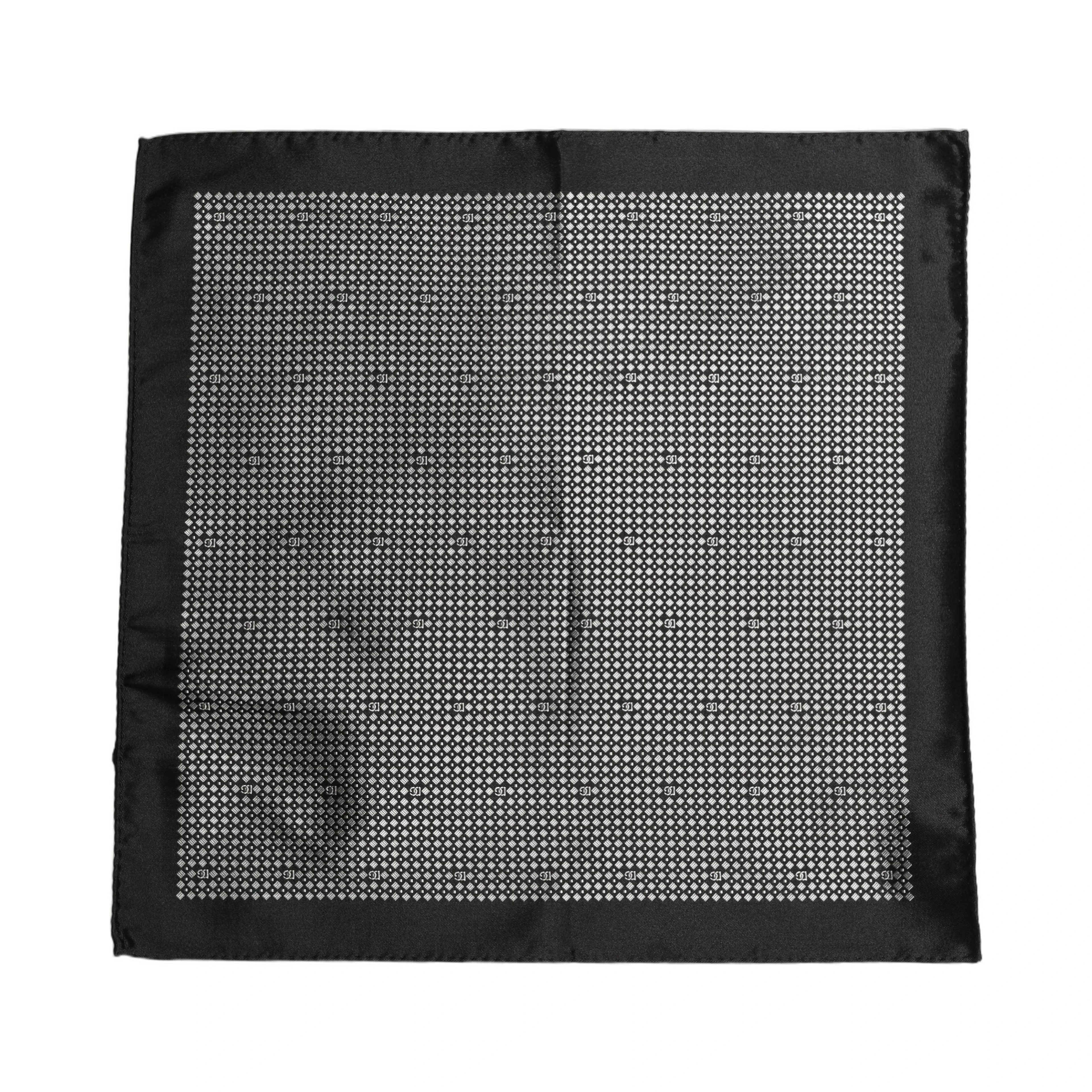 Black White Patterned Pocket Square Scarf