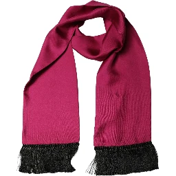 Men Burgundy Silk Fringed Lace Stole Scarf