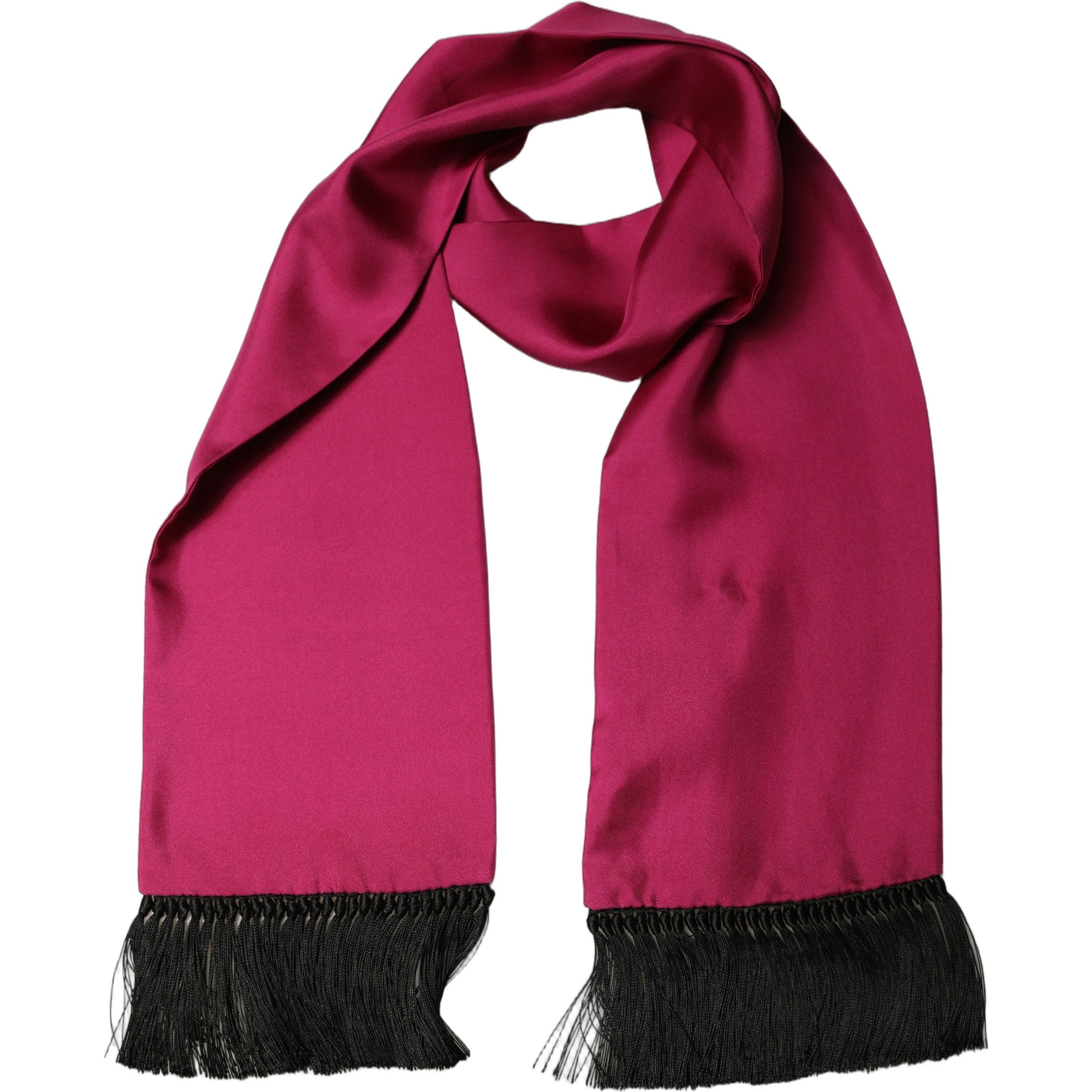 Men Burgundy Silk Fringed Lace Stole Scarf