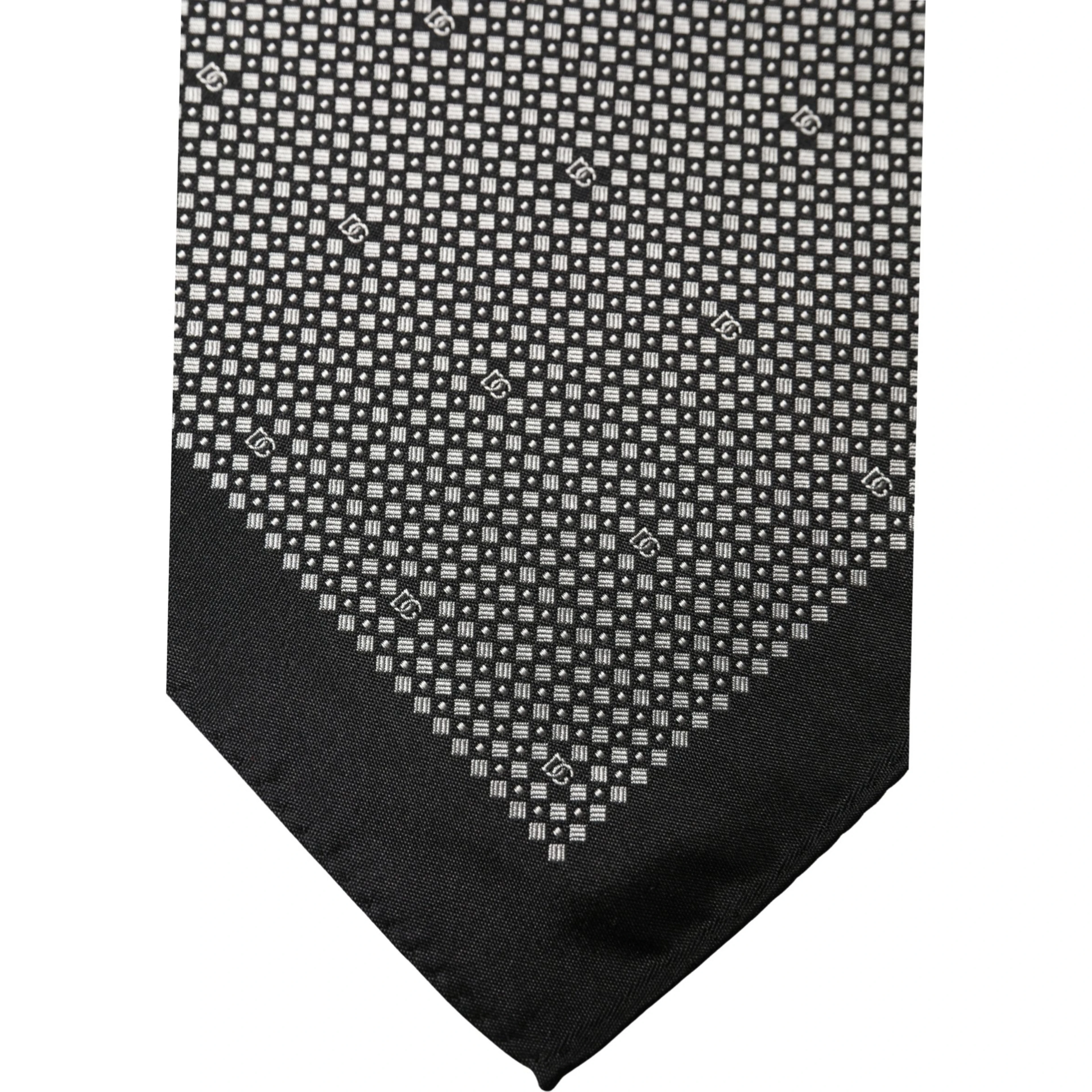 Black White Patterned Pocket Square Scarf