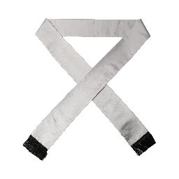 Light Gray Satin Silk Fringed Lace Stole Scarf