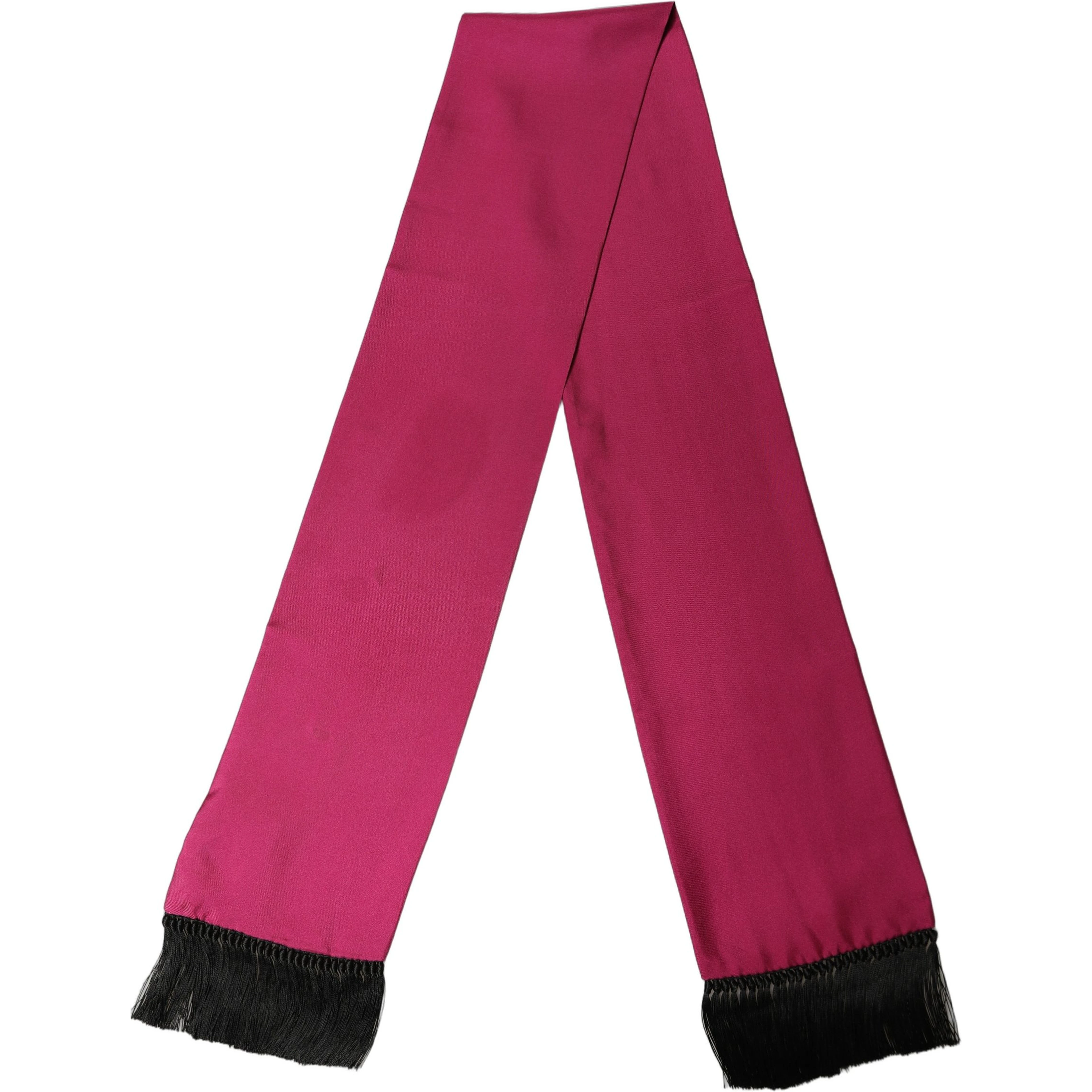 Men Burgundy Silk Fringed Lace Stole Scarf