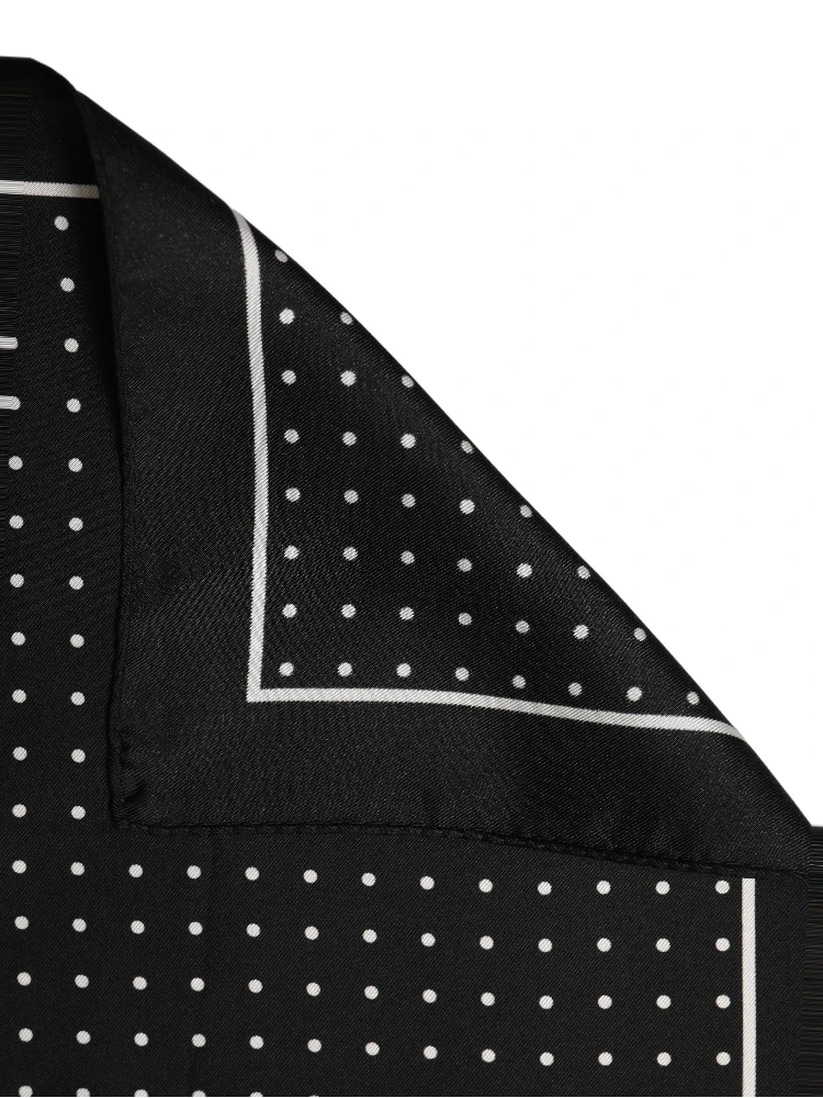 Black Polka Dot Pocket Square Foulard Scarf