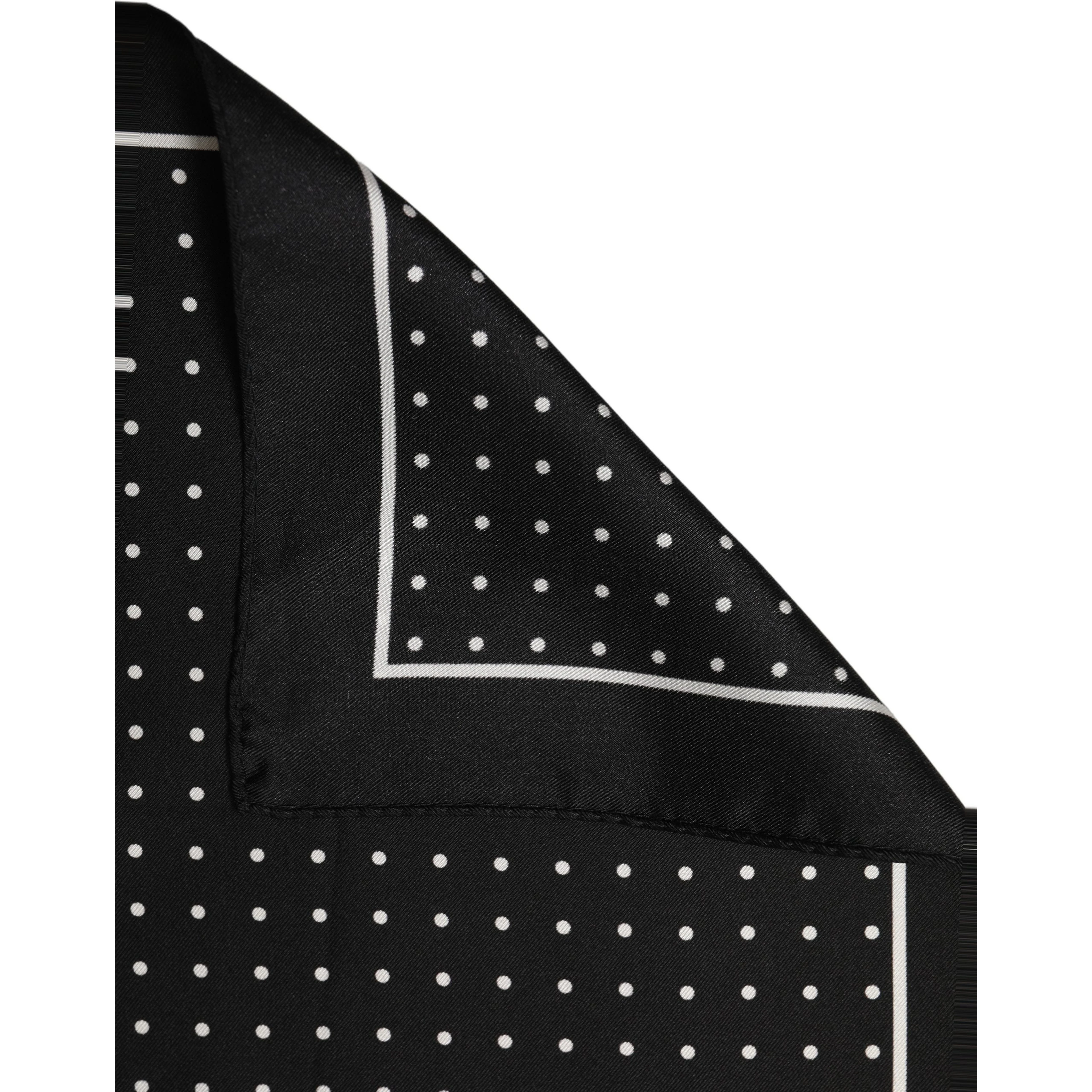 Black Polka Dot Pocket Square Foulard Scarf