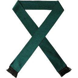 Men Green Satin Silk Fringed Lace Stole