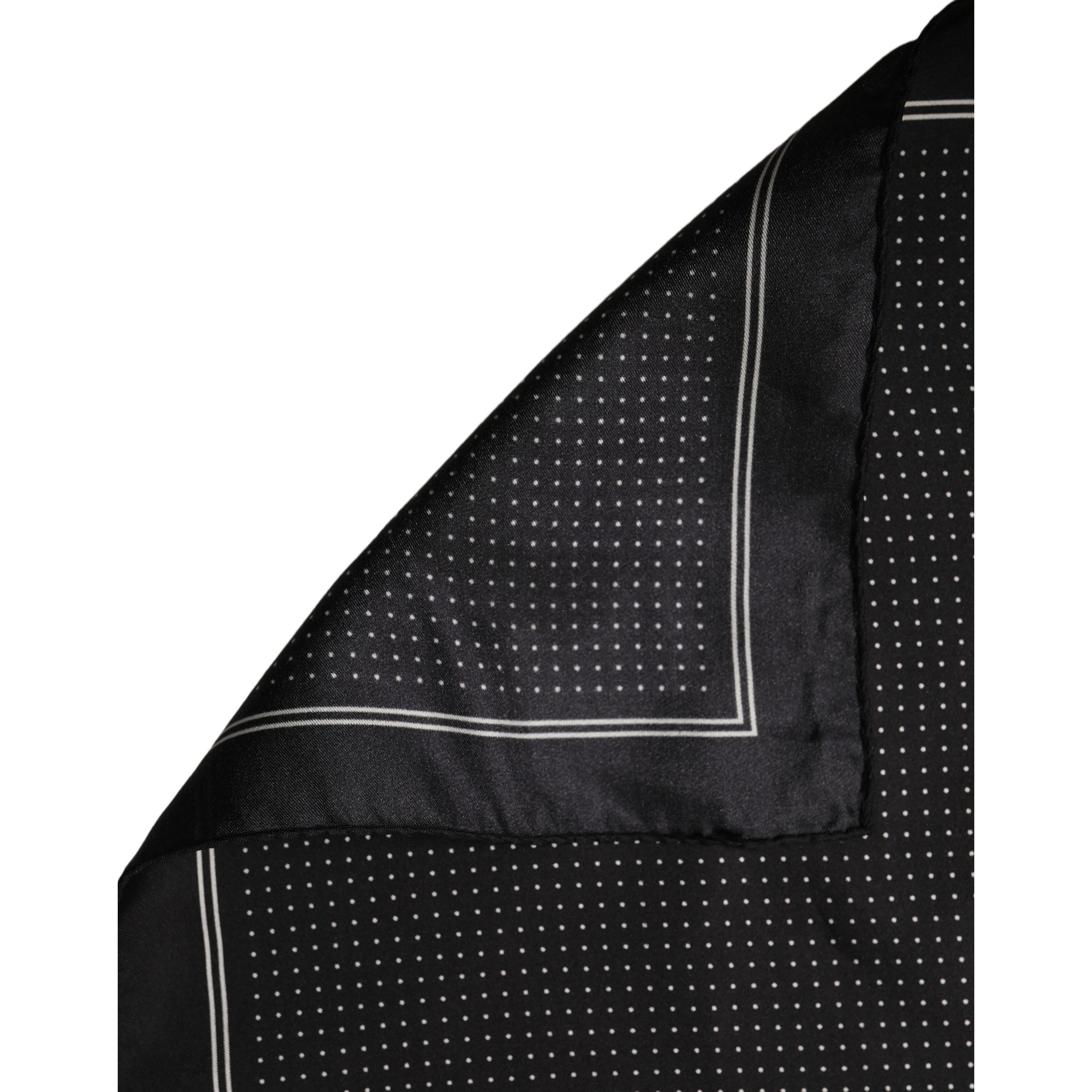 Black Polka Dot Pocket Square Foulard Scarf