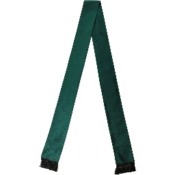 Men Green Satin Silk Fringed Lace Stole