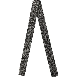 Black White Herringbone Tweed Shawl Scarf