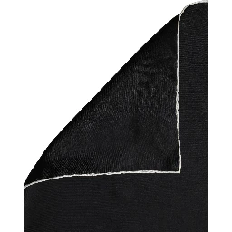 Men Black Silk Pocket Square Foulard Scarf