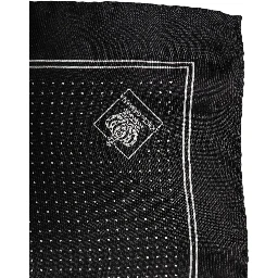 Black Polka Dot Pocket Square Foulard Scarf