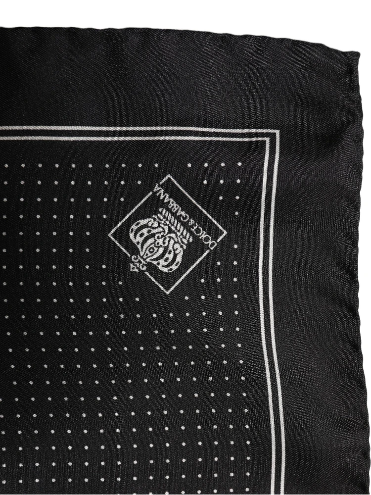 Black Polka Dot Pocket Square Foulard Scarf alternative