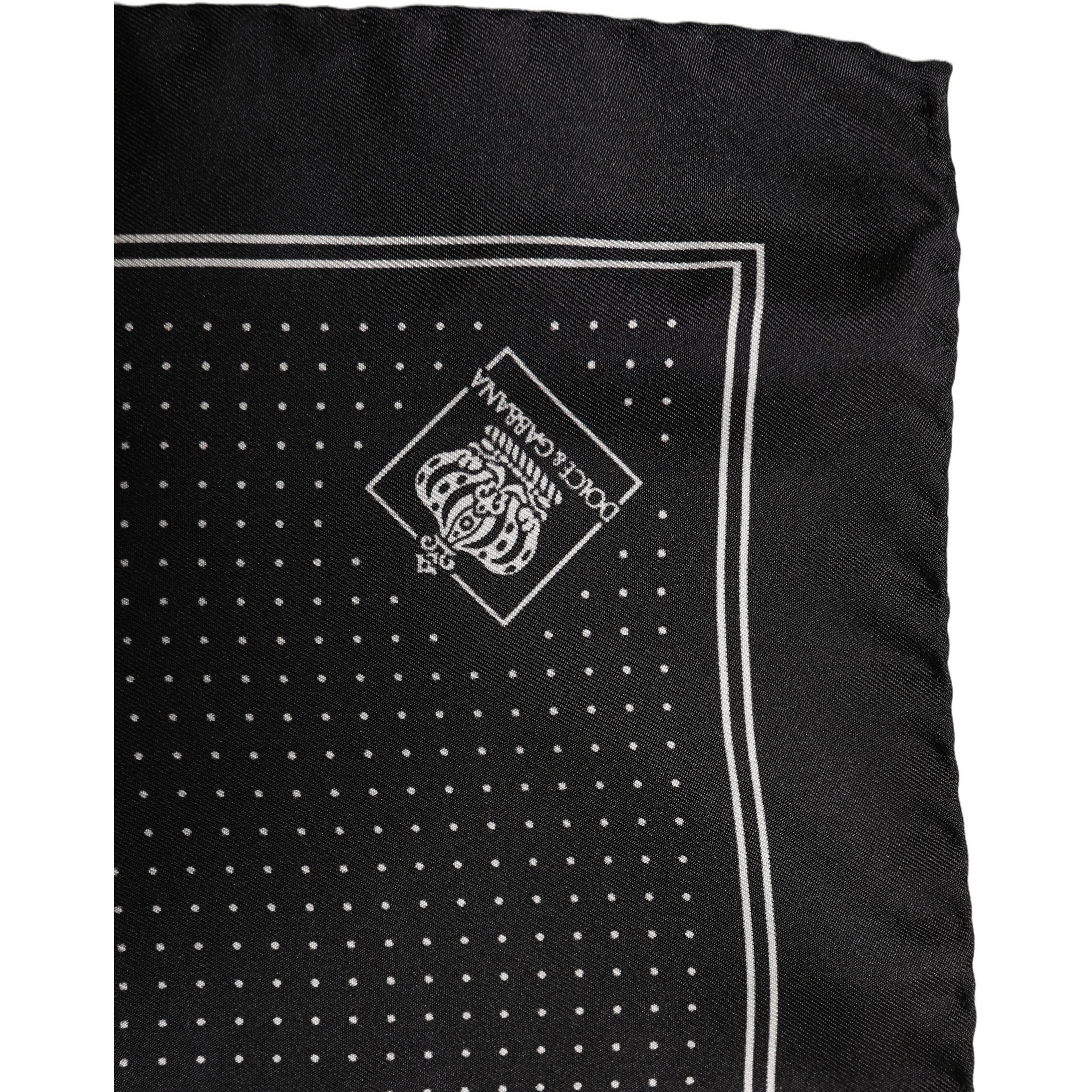 Black Polka Dot Pocket Square Foulard Scarf