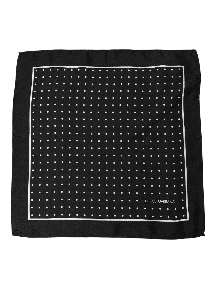 Black Polka Dot Pocket Square Foulard Scarf alternative