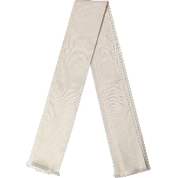 Men Cream Satin Silk Fringed Neck Shawl Scarf