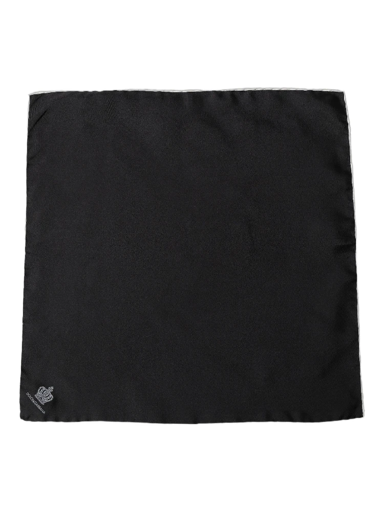 Men Black Silk Pocket Square Foulard Scarf alternative