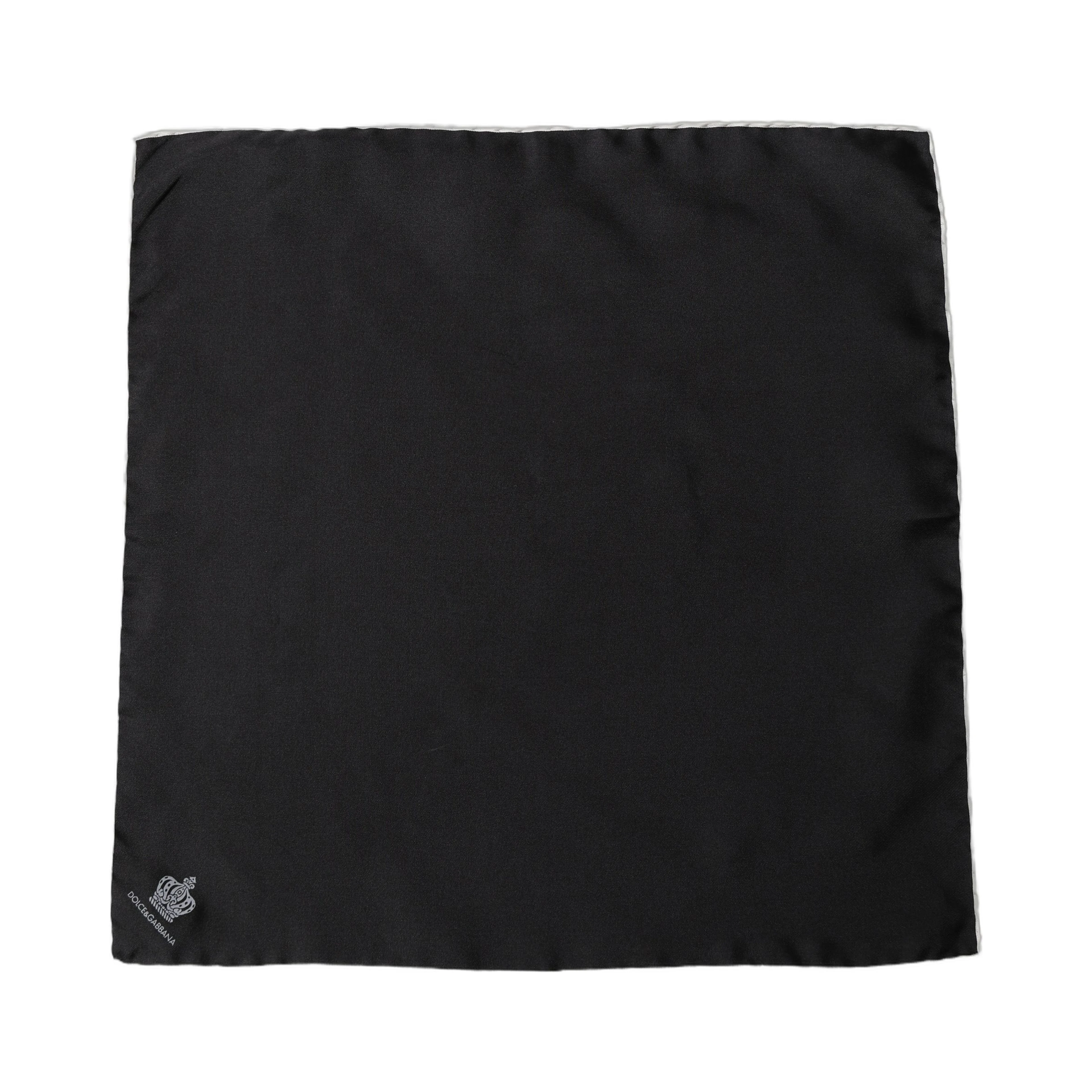 Men Black Silk Pocket Square Foulard Scarf