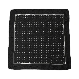 Black Polka Dot Pocket Square Foulard Scarf