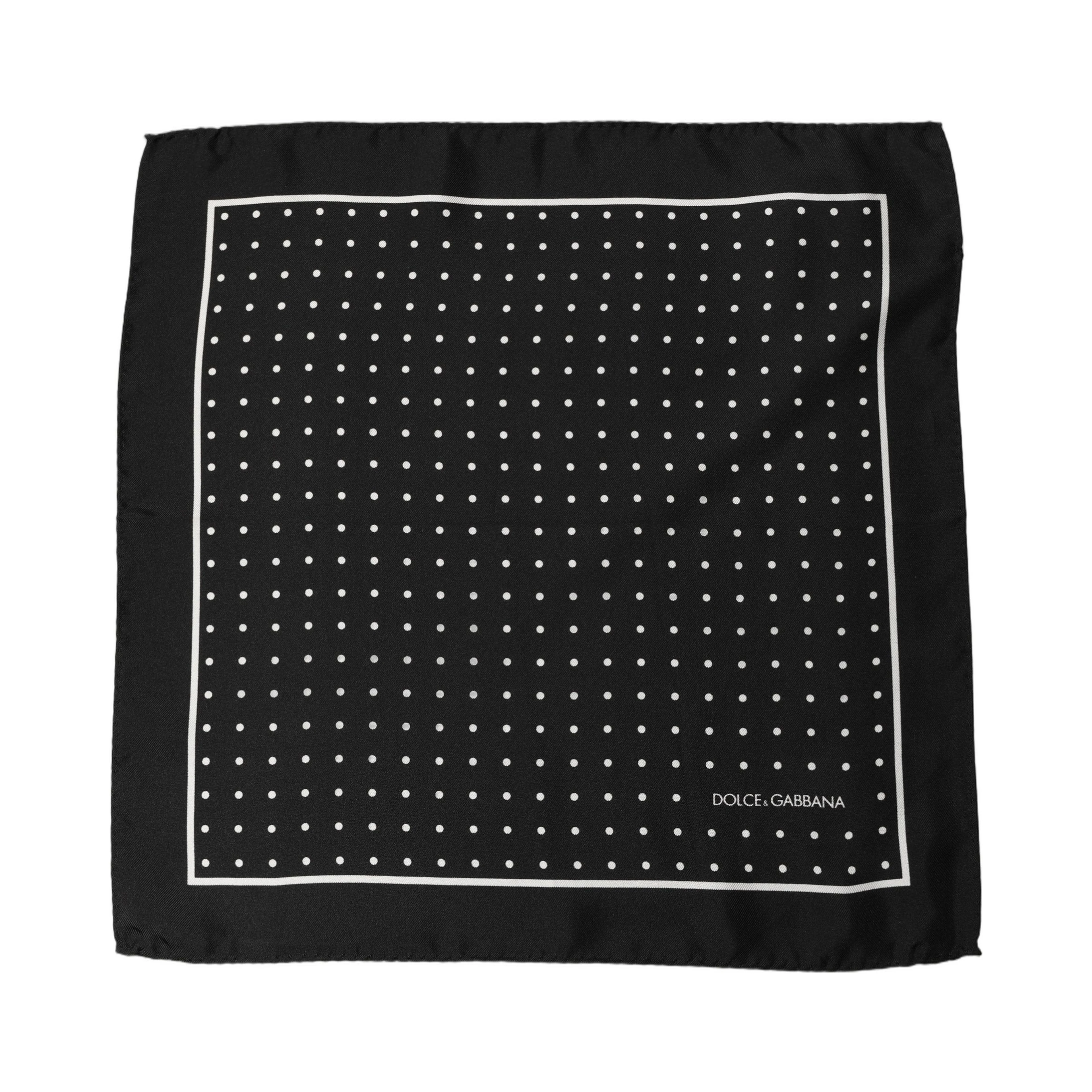 Black Polka Dot Pocket Square Foulard Scarf