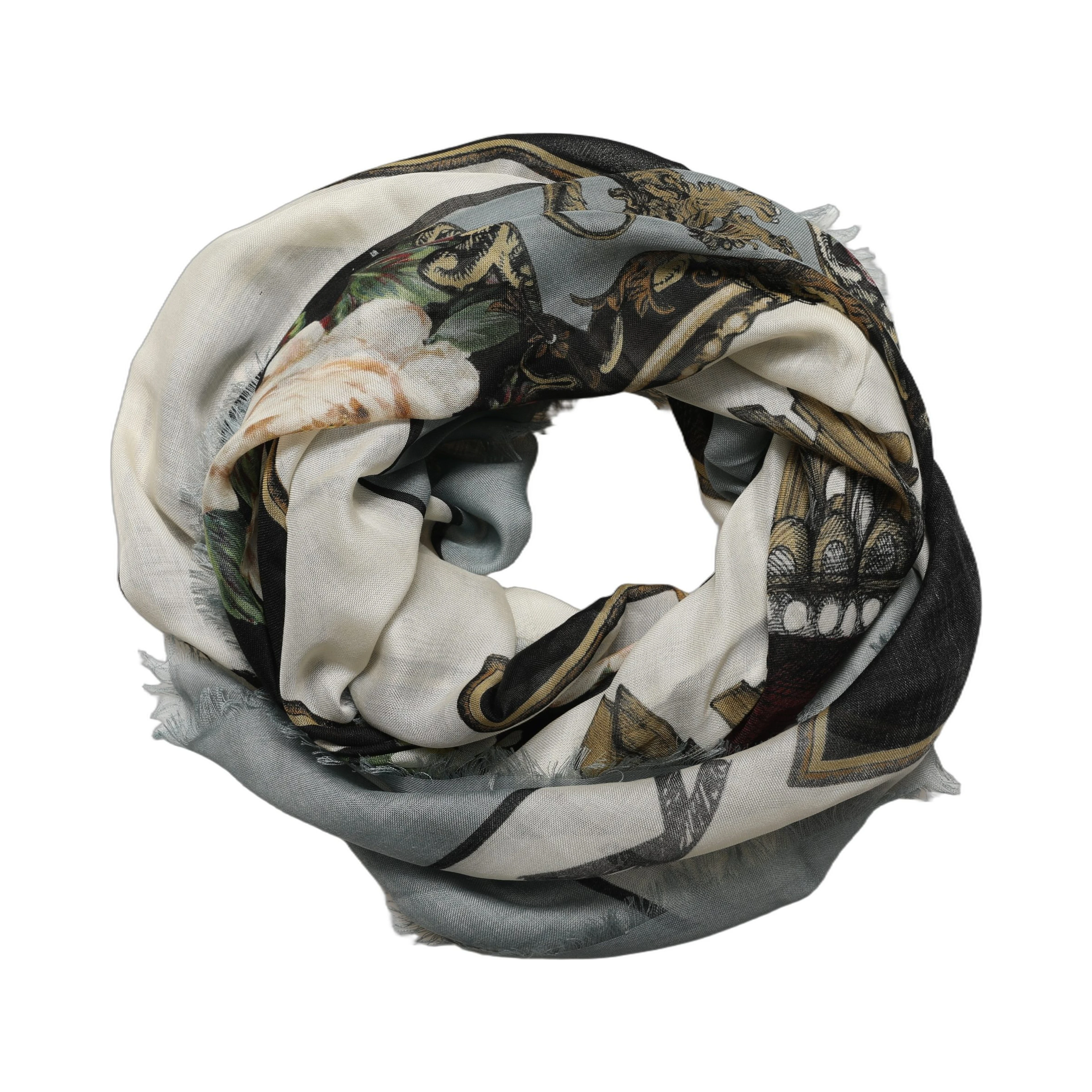 وشاح رجالي مربع متعدد الألوان بنقشة ملك القلوب