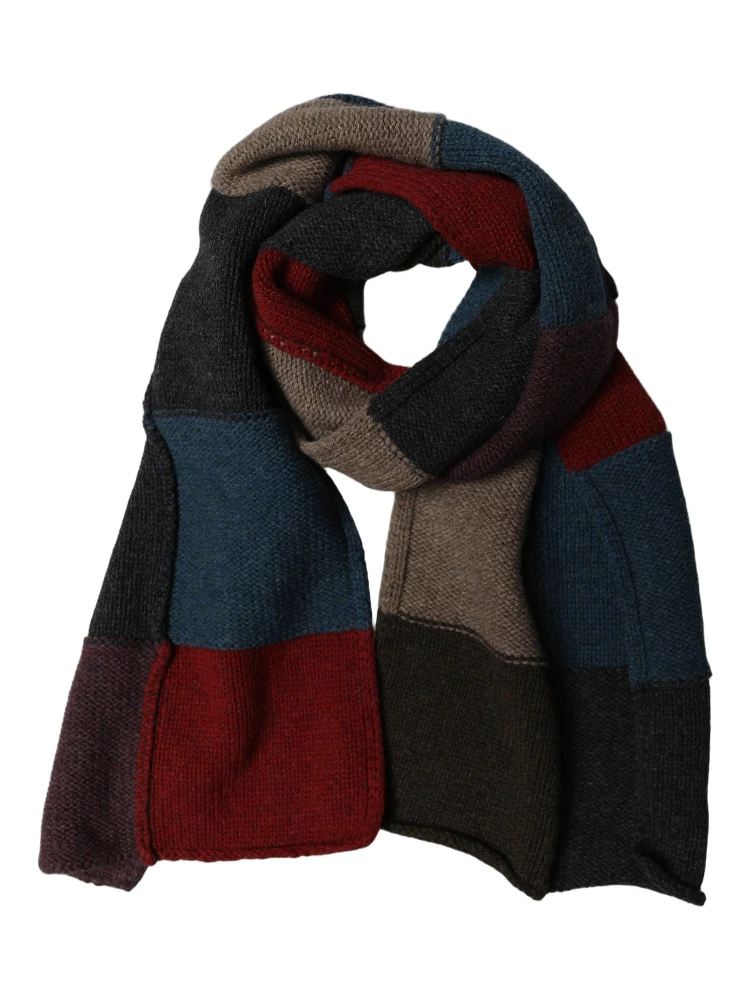 Multicolor Patchwork Knitted Foulard Scarf
