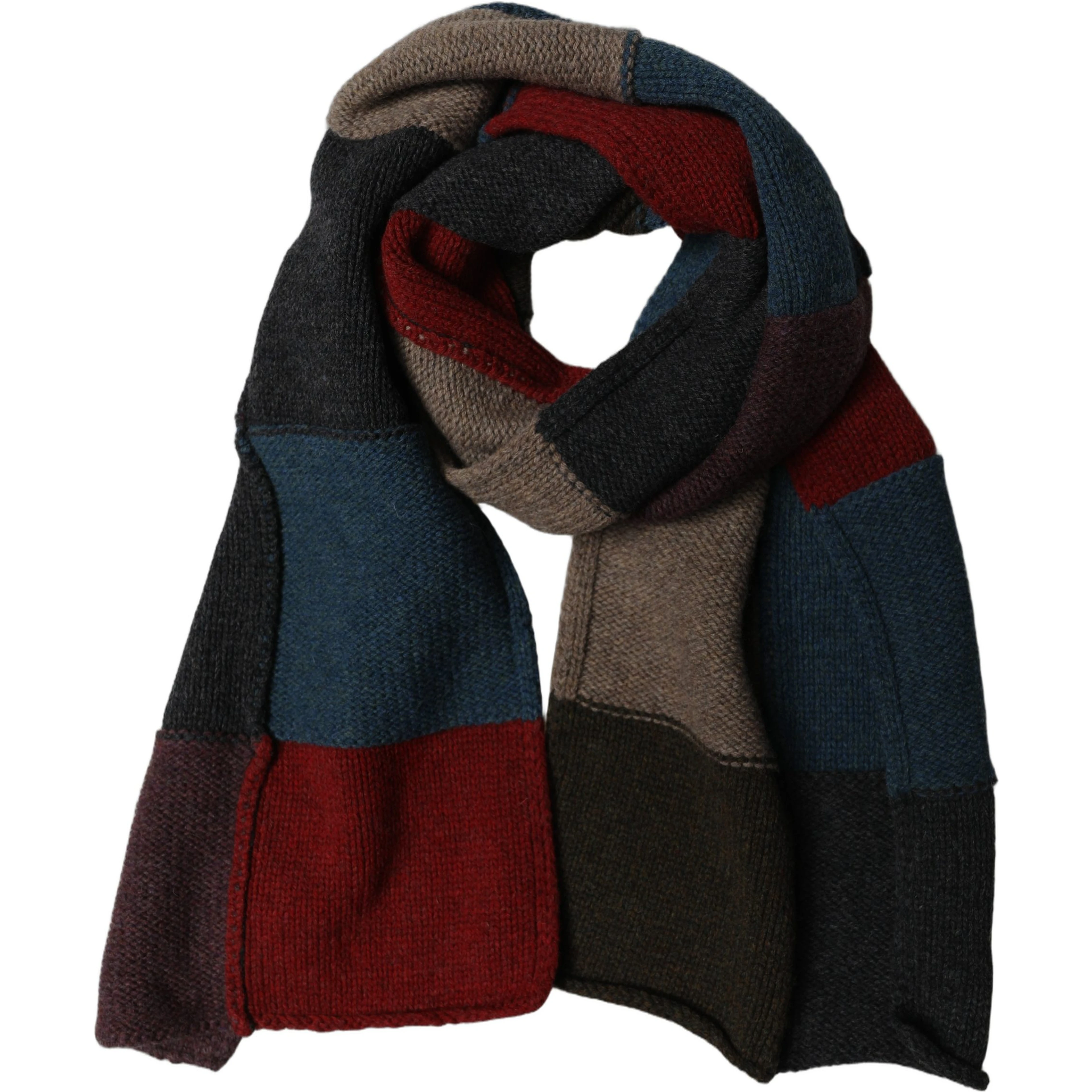 Multicolor Patchwork Knitted Foulard Scarf