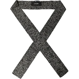 Black White Herringbone Tweed Shawl Scarf