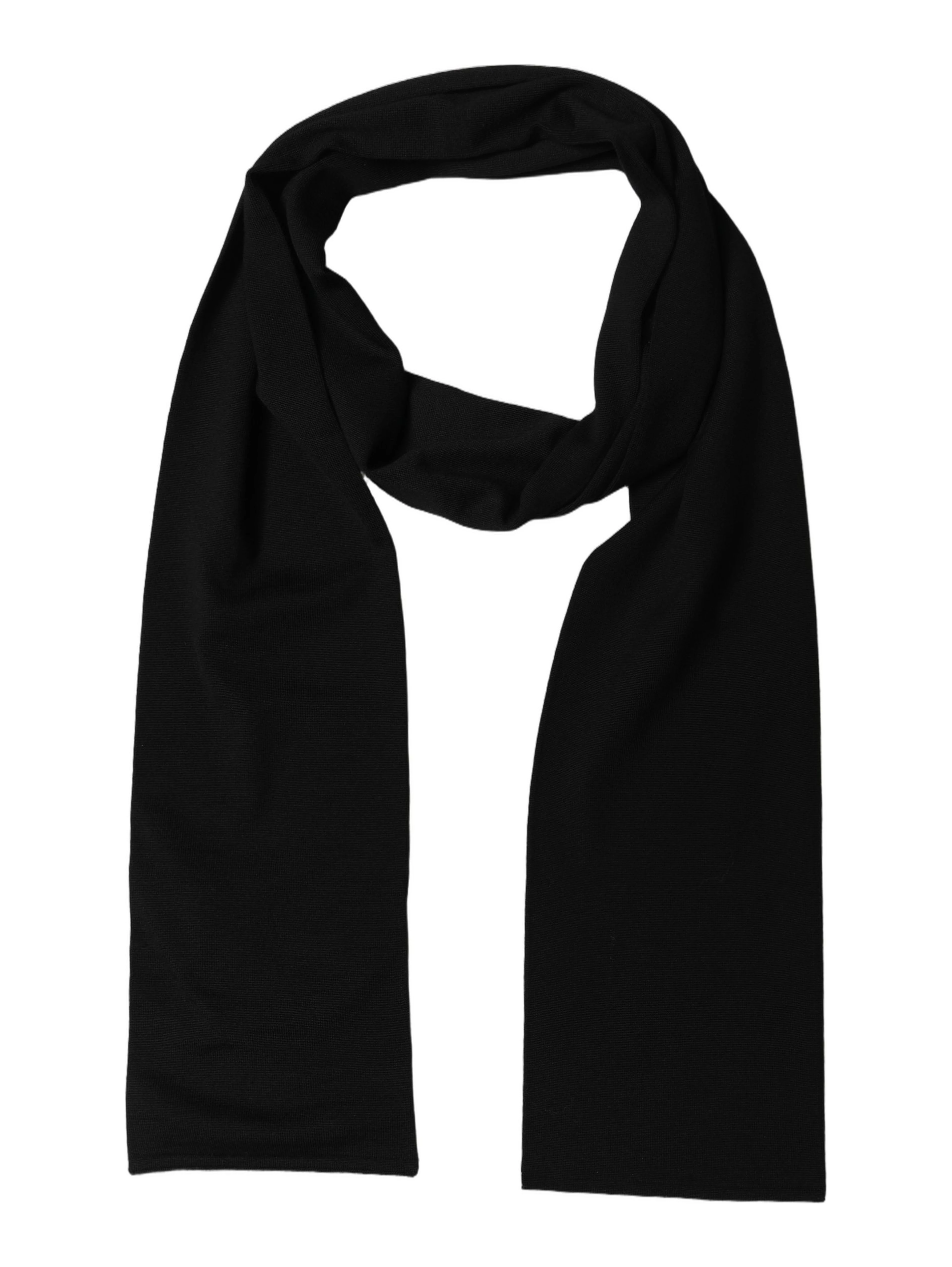Black Wool Knitted Neck Shawl Foulard Scarf