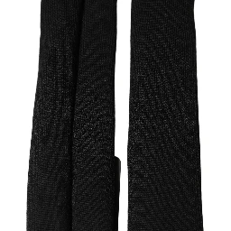 Men Black Wool Knitted Skinny Foulard Scarf