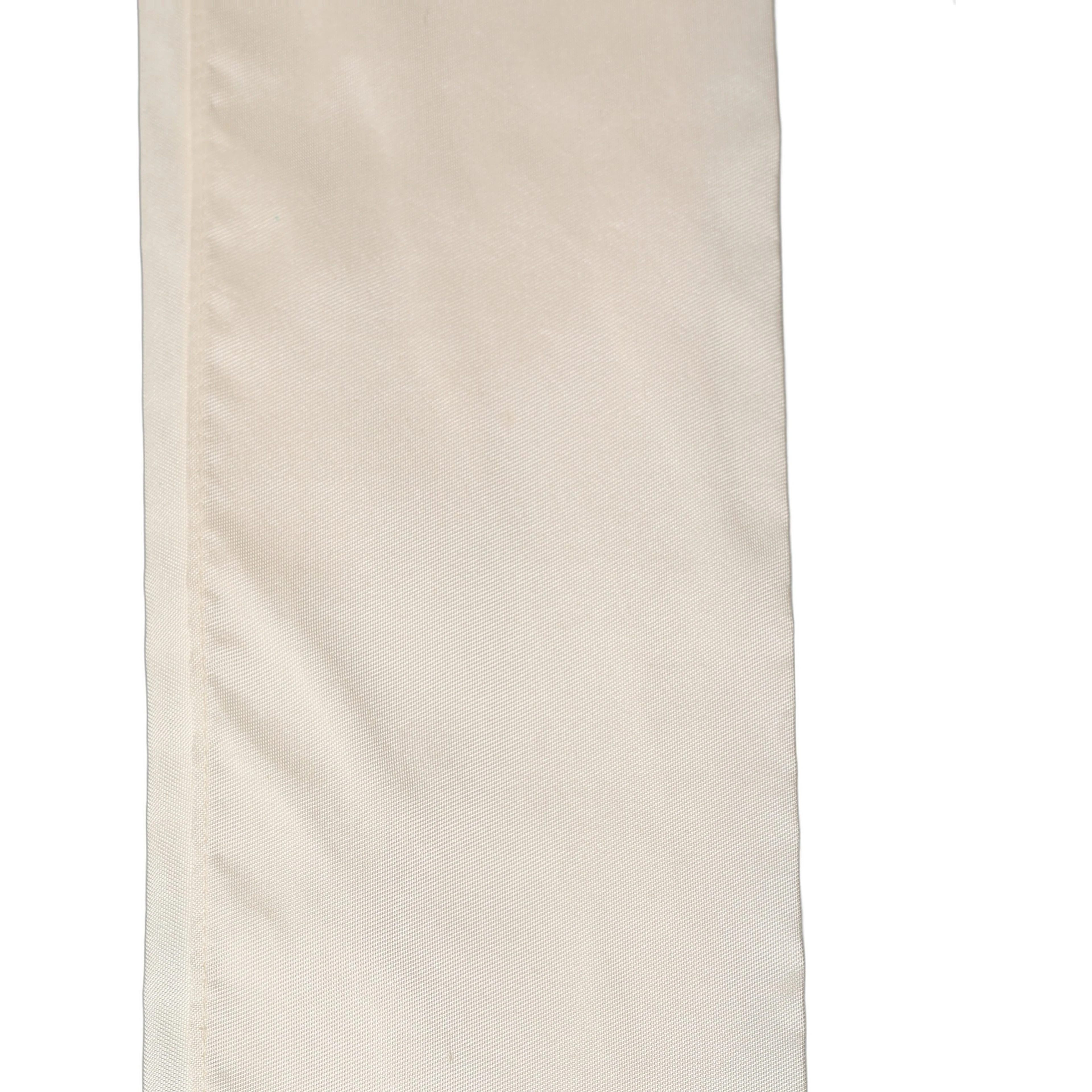 Men Cream Satin Silk Fringed Neck Shawl Scarf