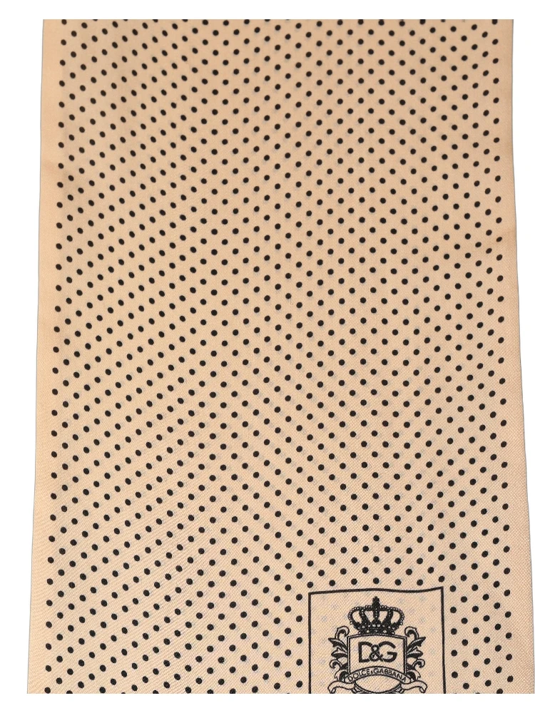 Beige Silk Dotted Fringed Neck Shawl Scarf alternative