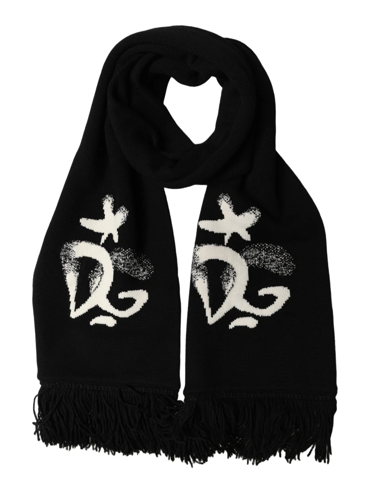 Black Cashmere Knitted Fringed Foulard Scarf alternative