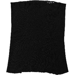 Men Black Viscose Knitted Neck Warmer Scarf