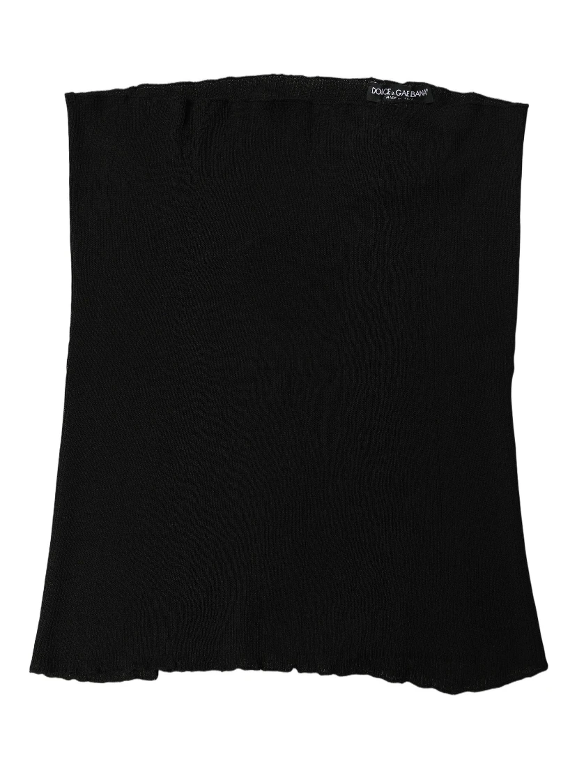 Men Black Viscose Knitted Neck Warmer Scarf