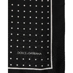 Black Polka Dot Pocket Square Foulard Scarf