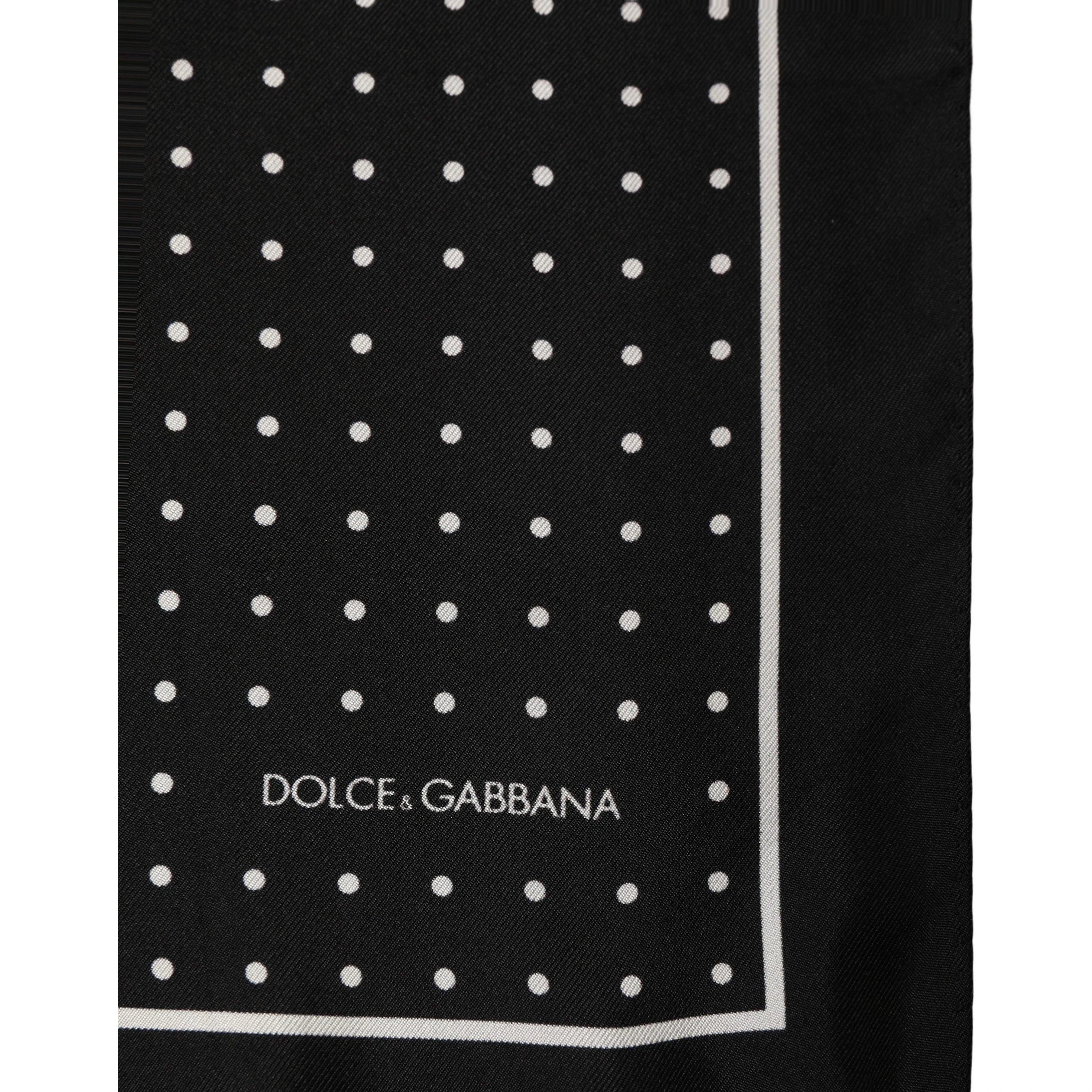 Black Polka Dot Pocket Square Foulard Scarf