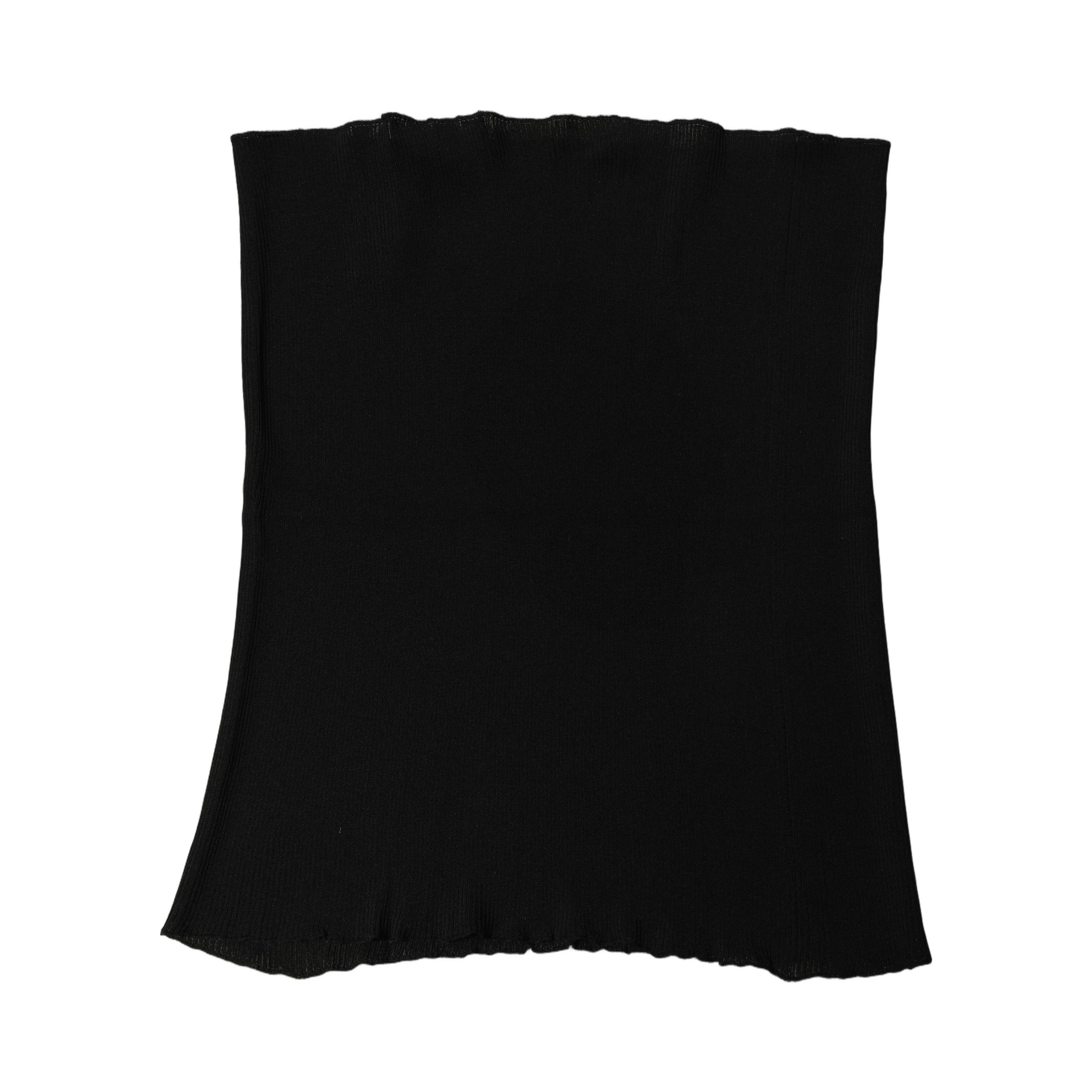 Men Black Viscose Knitted Neck Warmer Scarf