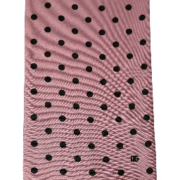 Pink Polka Dot Silk Fringed Lace Stole Scarf