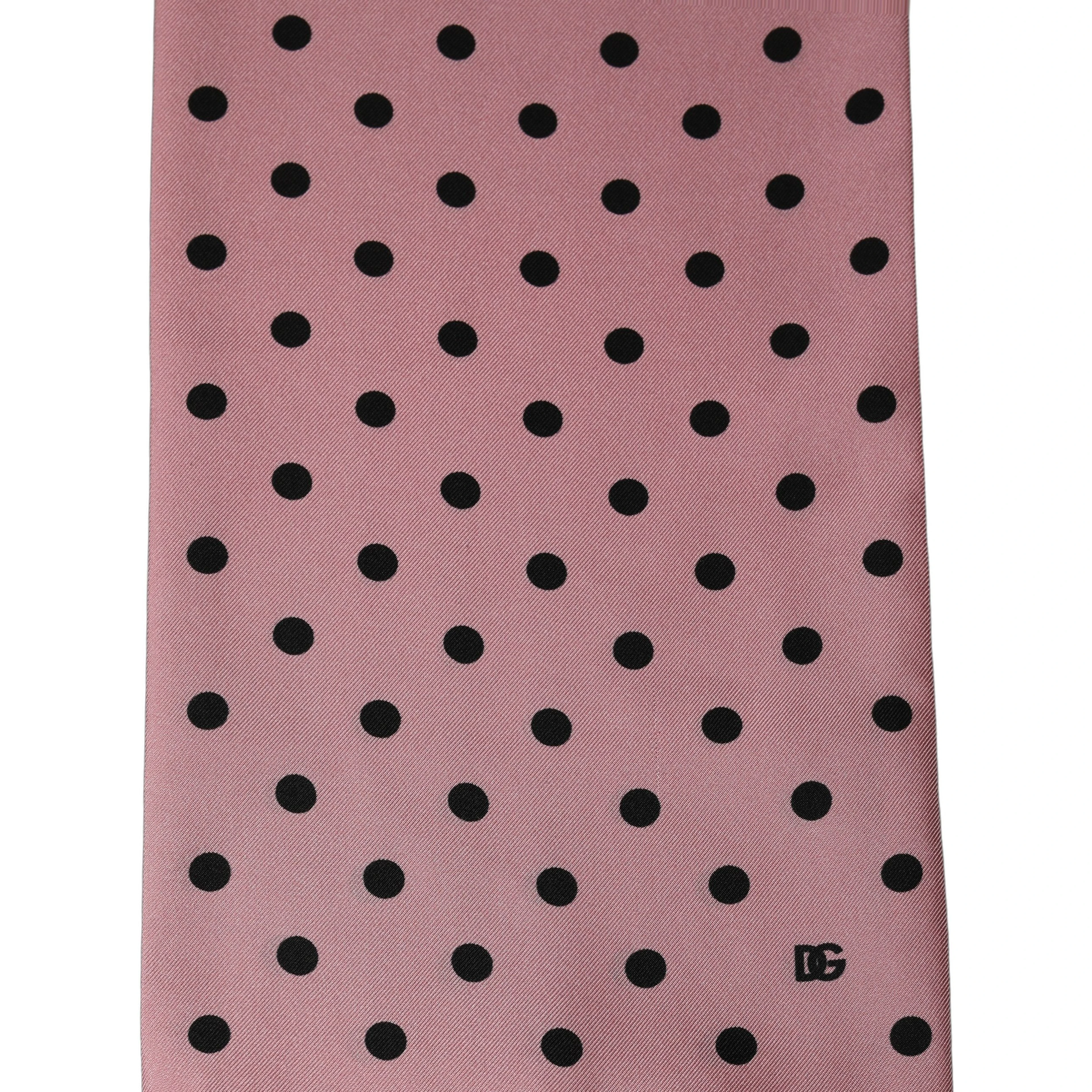 Pink Polka Dot Silk Fringed Lace Stole Scarf