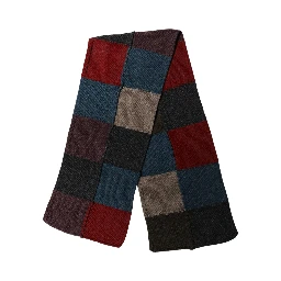 Multicolor Patchwork Knitted Foulard Scarf
